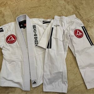 Gracie Barra Adidas White Jiu-Jitsu Gi Set